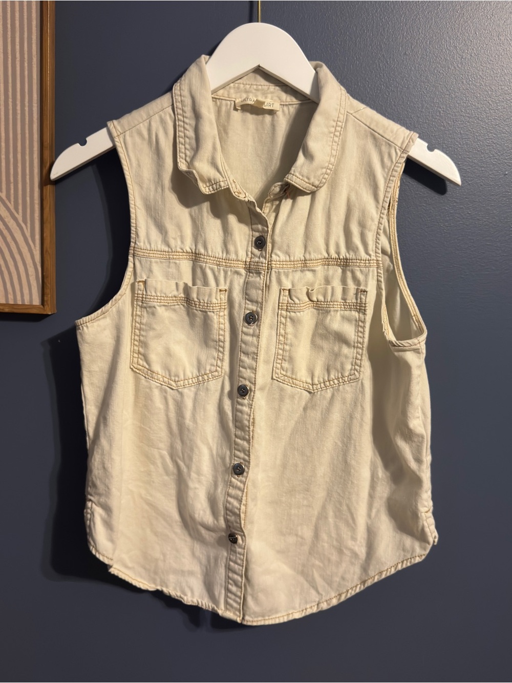 Ultra Flirt Cream Medium Button-Front Top
